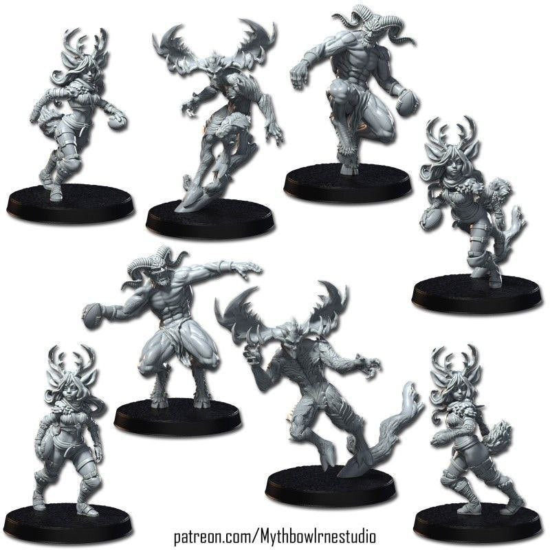 Verdant Vengeance Wood Elves Team for Fantasy Football Miniature Tabletop Game Mythbowl RN estudio