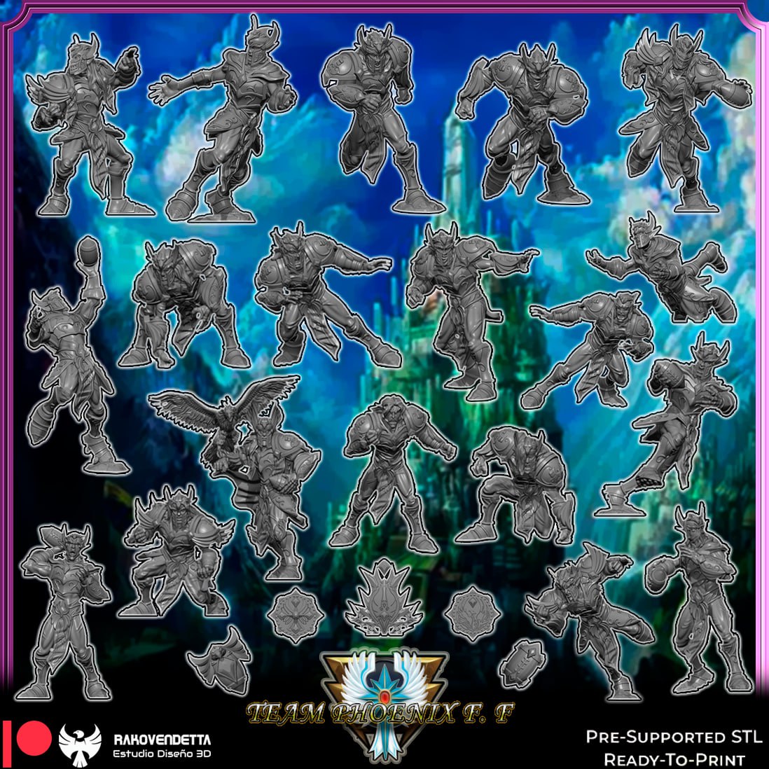 Phoenix Team High Elves for Fantasy Football Miniature Tabletop Game Rakovendetta