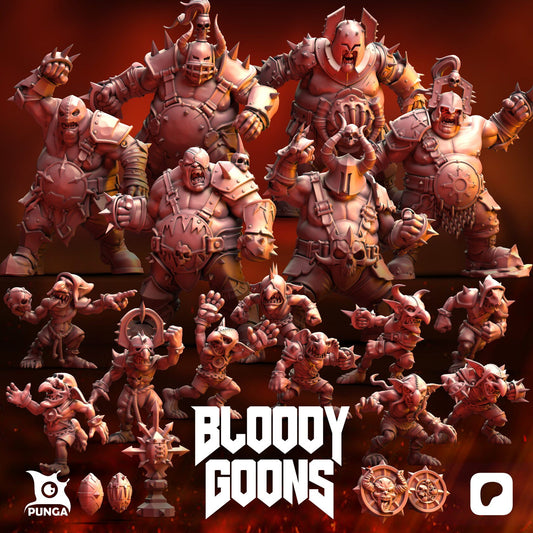 Bloody Goons Ogres Team for Fantasy Football Miniature Tabletop Game Punga Miniature