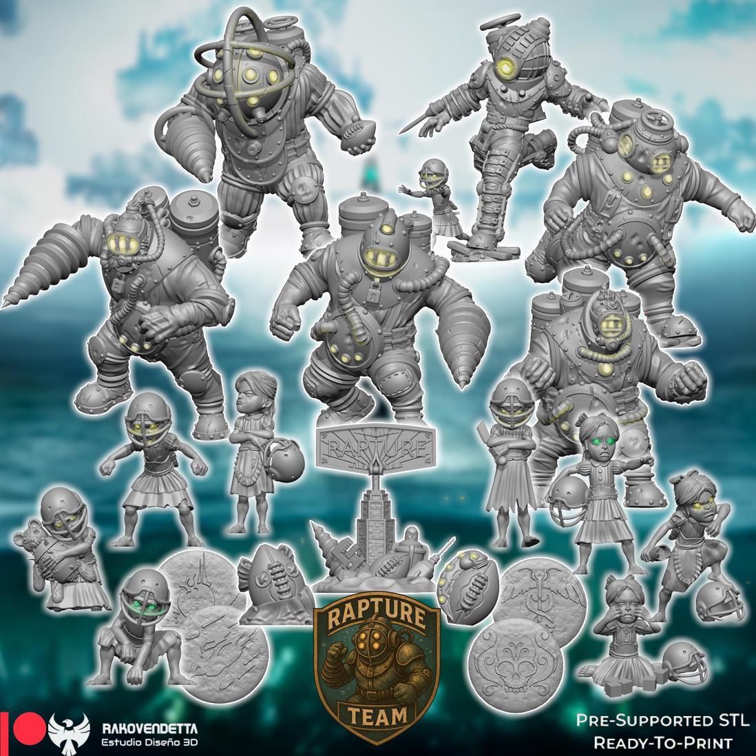 Rapture Ogres Team for Fantasy Football Miniature Tabletop Game Rakovendetta - TheMajorLab