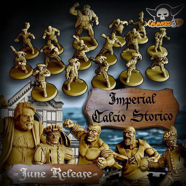 Imperial Calcio Storico Humans Team for Fantasy Football Miniature Tabletop Game Calaverd3D