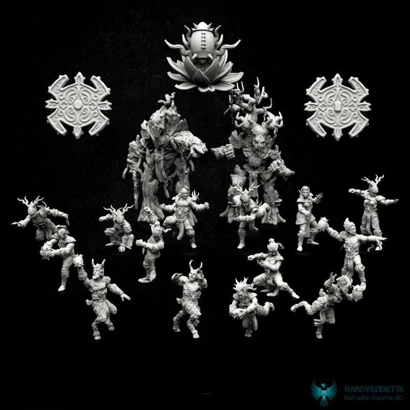 Forest Wood Elves team for fantasy football miniature tabletop game Rakovendetta