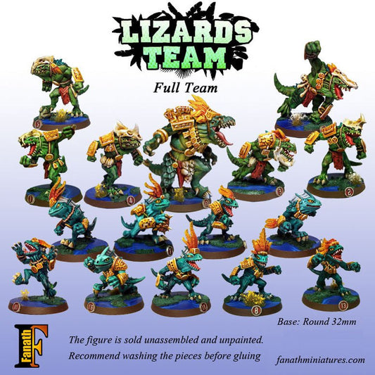 Lizards Team for Fantasy Football Miniature Tabletop Game Fanarth