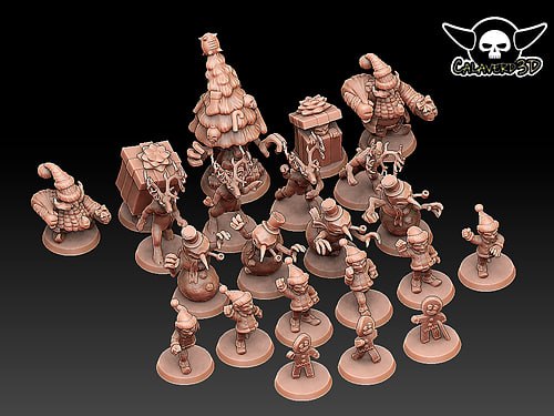 Christmas Khorn Bloodbound Team for Fantasy Football Miniature Tabletop Game Calaverd3D