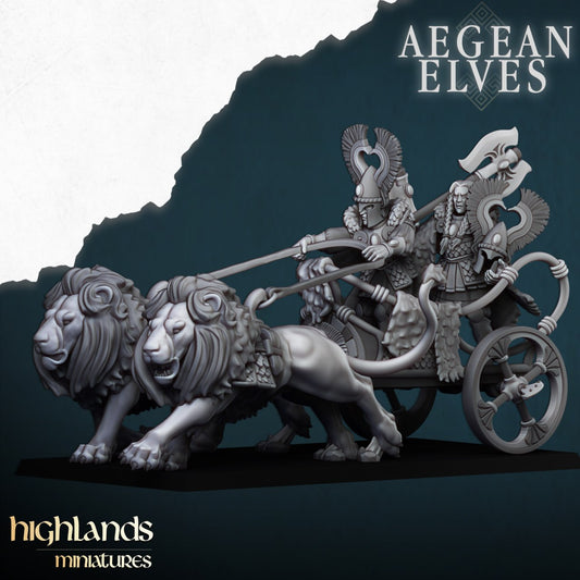 High Elves Lion Chariot - Aegean Heroes  - Highlands Miniature