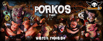 Porkos  - Orc Team for Fantasy Football Miniature Tabletop Game - Calaverd3D