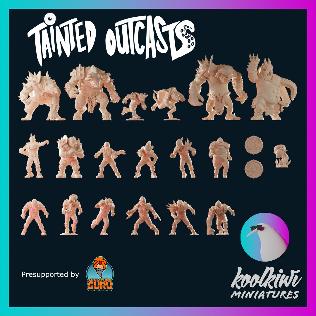 Tainted Outcast Chaos Team for Fantasy Football Miniature Tabletop Game Kool Kiwi