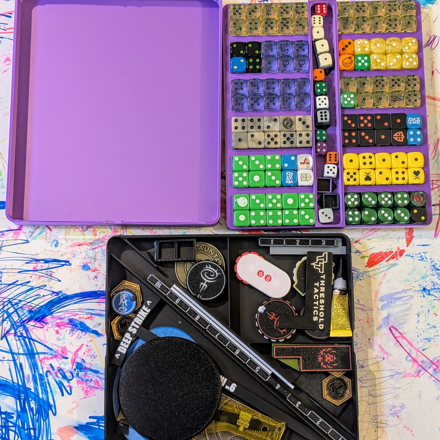 Wargame Organizer - Dice Holder, Objectives and Tokens all in one place