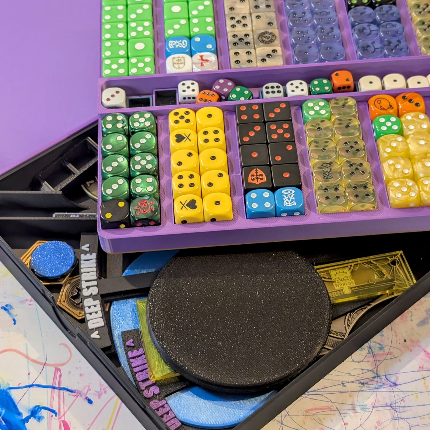 Wargame Organizer - Dice Holder, Objectives and Tokens all in one place