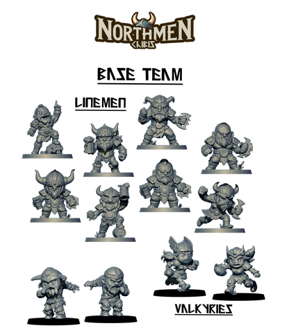 Northmen Chibis – 18 Miniatures High Quality Resin Blood Fantasy Football Bowl Team – Big Head Chibis