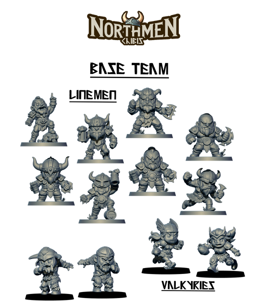 Northmen Chibis – 18 Miniatures High Quality Resin Blood Fantasy Football Bowl Team – Big Head Chibis