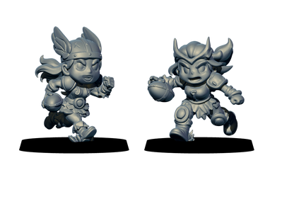 Northmen Chibis – 18 Miniatures High Quality Resin Blood Fantasy Football Bowl Team – Big Head Chibis