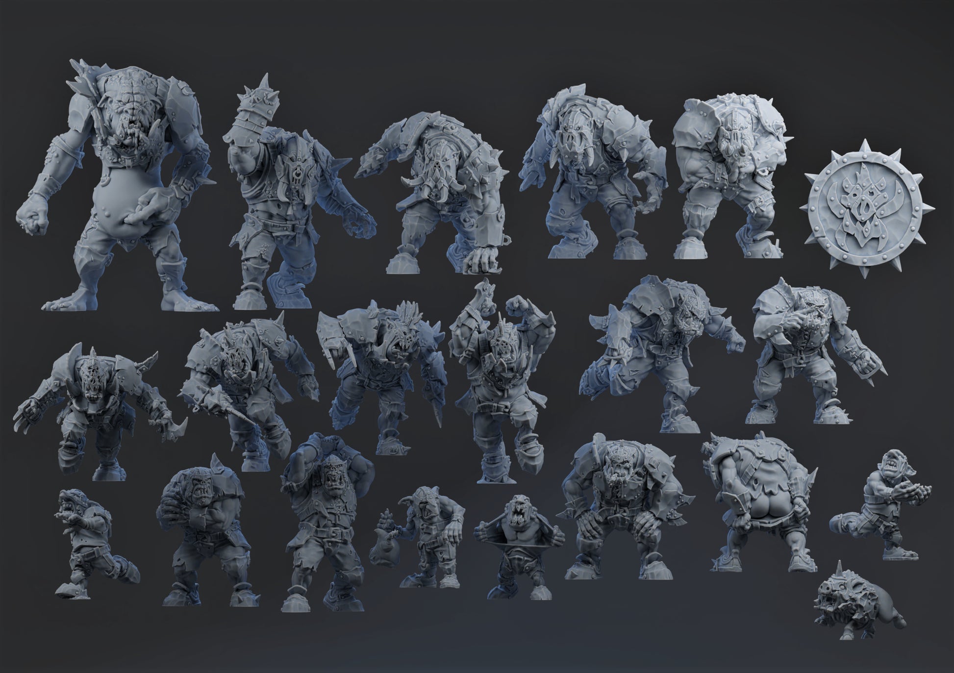 Pig Iron Pummelers Orc team for Fantasy Football Miniature Game Brutefun Miniatures - TheMajorLab