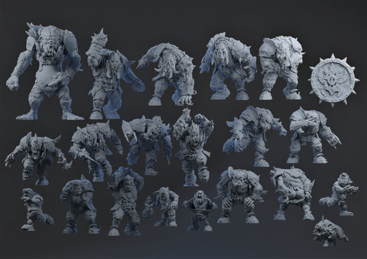 Pig Iron Pummelers Orc team for Fantasy Football Miniature Game Brutefun Miniatures - TheMajorLab