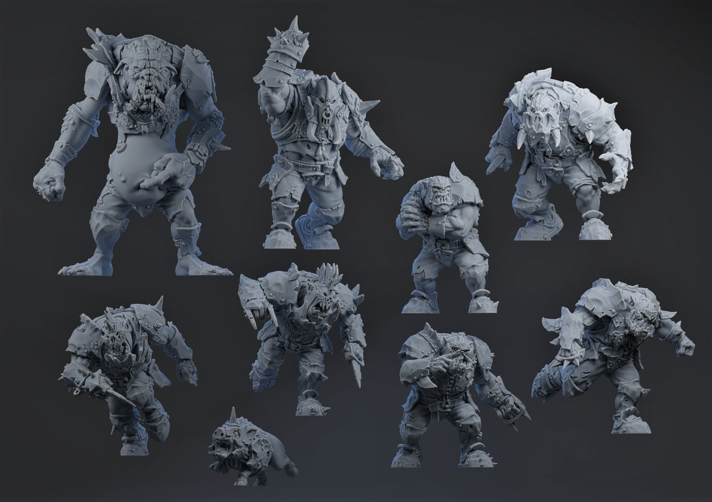 Pig Iron Pummelers Orc team for Fantasy Football Miniature Game Brutefun Miniatures - TheMajorLab