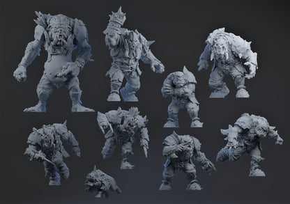 Pig Iron Pummelers Orc team for Fantasy Football Miniature Game Brutefun Miniatures - TheMajorLab