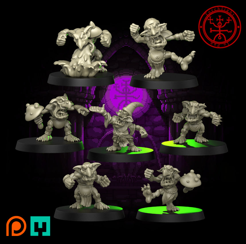 Shrooms of Doom Team - 17 High-Quality 3D Print Snotling Miniatures | Blood Fantasy Football Bowl | Torchlight Models