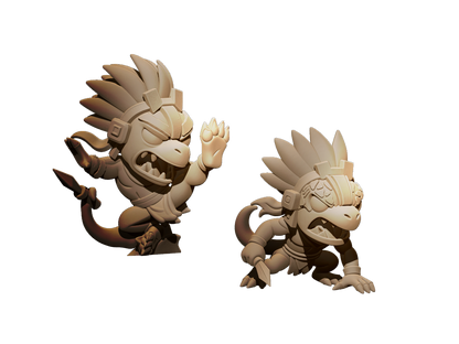 Chibi Amazons – Amazon Fantasy Football Team – High Quality Resin Miniatures – Big Head Chibi