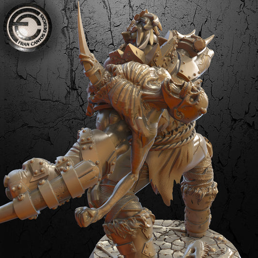 VARAAAHG Orc Star Player | Orc Team | Fran Cantos Designs | 32mm Fantasy Football Miniature | Resin Big Guy with Base