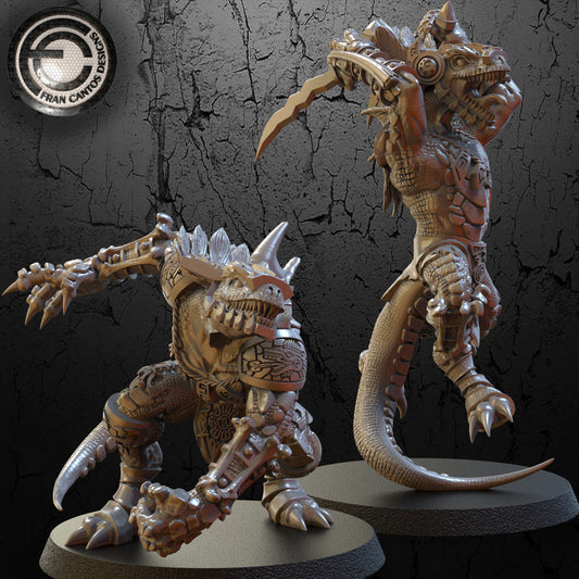 DRYBB AND DROOL Lizard Star Players | Lizard Team | Fran Cantos Designs | 32mm Fantasy Football Miniatures | Resin Duo with Bases