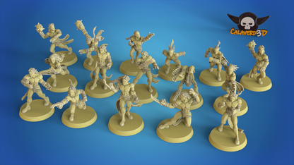 Vega Elven Alliance Team for Fantasy Football Miniature Tabletop Game Calaverd3D