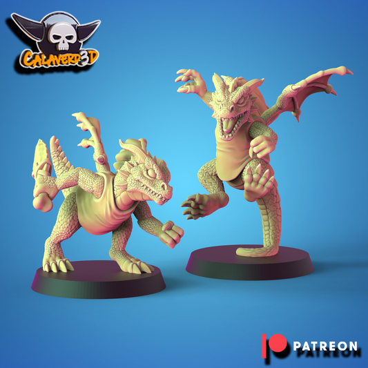 Twin Dragons Star Players Lizardmen Team Blood Fantasy Football Bowl Calaverd3D