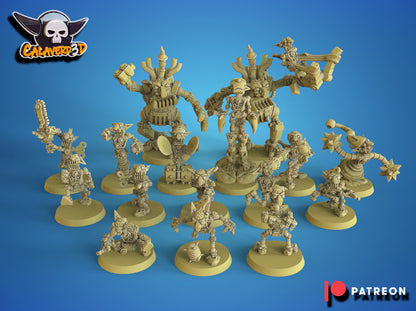 Botlins Team - 16 High-Quality 3D Print Miniatures  Goblin Team | Blood Fantasy Football Bowl | Calaverd3D