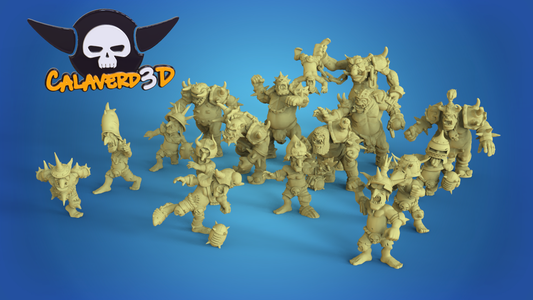 Brutal Black Orcs Brute Orcs Team for Fantasy Football Miniature Tabletop Game Calaverd3D
