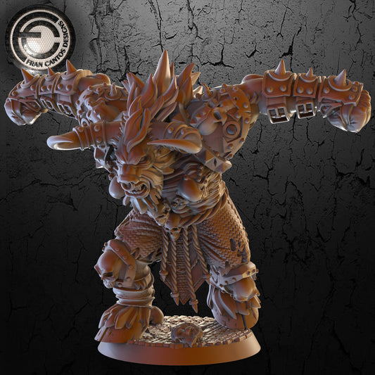 GRASSNACK BLACKSPUR Minotaur Star Player | Chaos Dwarf Team | Fran Cantos Designs | 32mm Fantasy Football Miniature | Resin Big Guy