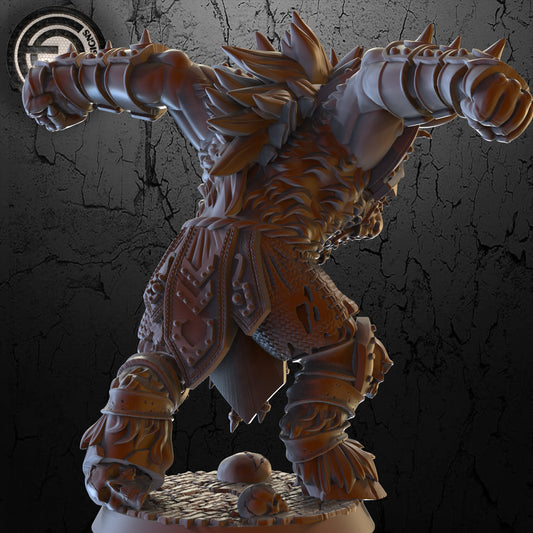 GRASSNACK BLACKSPUR Minotaur Star Player | Chaos Dwarf Team | Fran Cantos Designs | 32mm Fantasy Football Miniature | Resin Big Guy