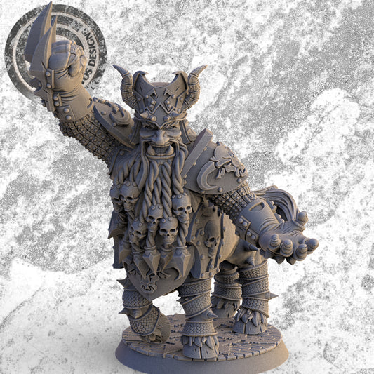H'KARTH "THE UNBEATABLE" Chaos Dwarf Star Player | Chaos Dwarf Team | Fran Cantos Designs | 32mm Fantasy Football Miniature