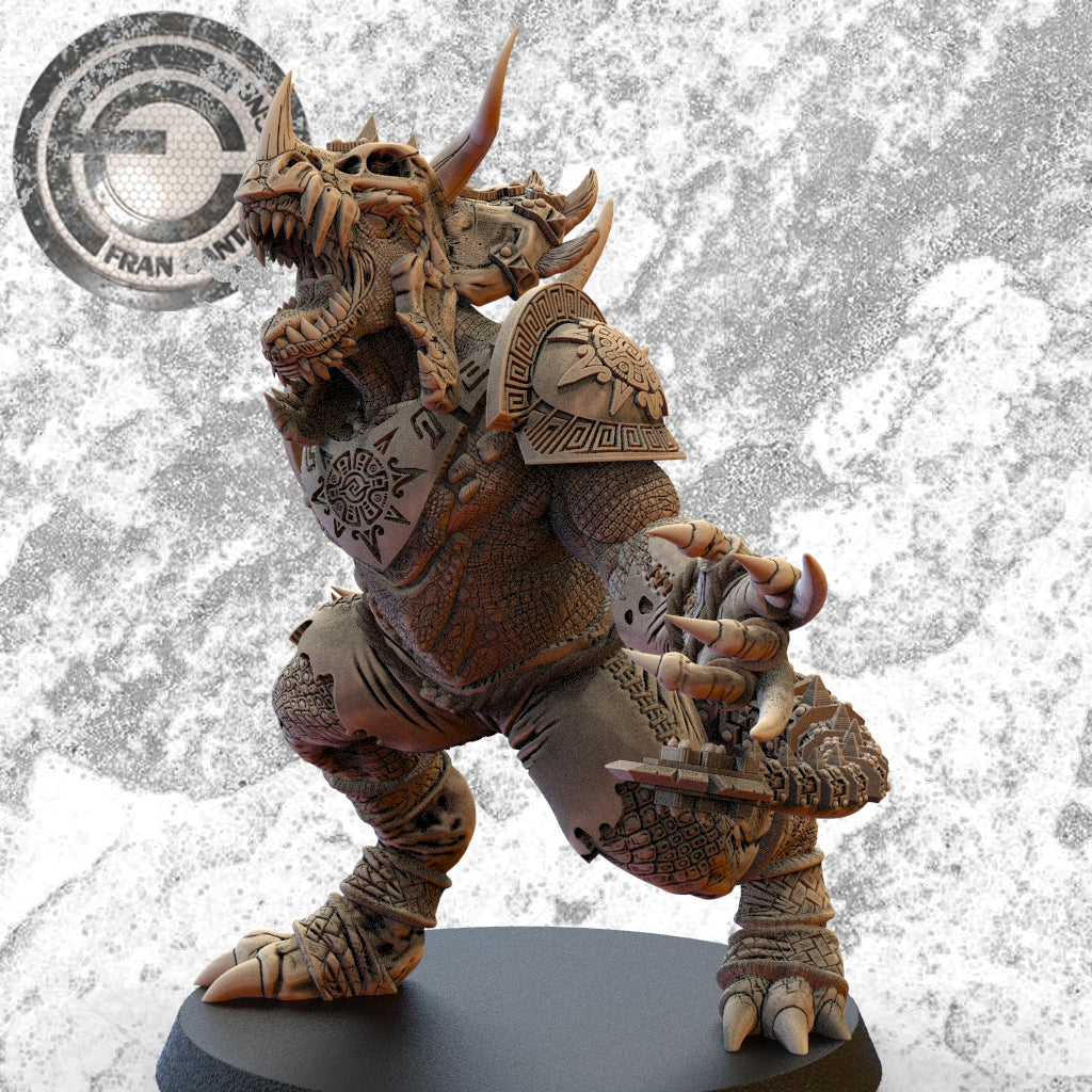 ANKI PANK Croxi Star Player | Lizard Team | Fran Cantos Designs | 32mm Fantasy Football Miniature | Resin Big Guy with Base
