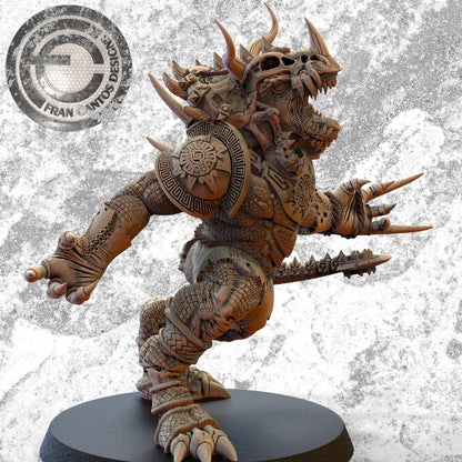 ANKI PANK Croxi Star Player | Lizard Team | Fran Cantos Designs | 32mm Fantasy Football Miniature | Resin Big Guy with Base