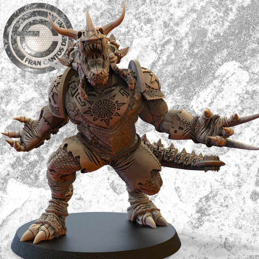ANKI PANK Croxi Star Player | Lizard Team | Fran Cantos Designs | 32mm Fantasy Football Miniature | Resin Big Guy with Base