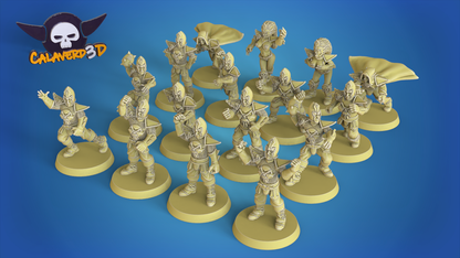 Dark Elves Team for Fantasy Football Miniature Tabletop Game Calaverd3D