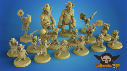 Wild West Goblins – 16 High-Quality 3D Print Miniatures | Blood Fantasy Football Bowl | Calaverd3D