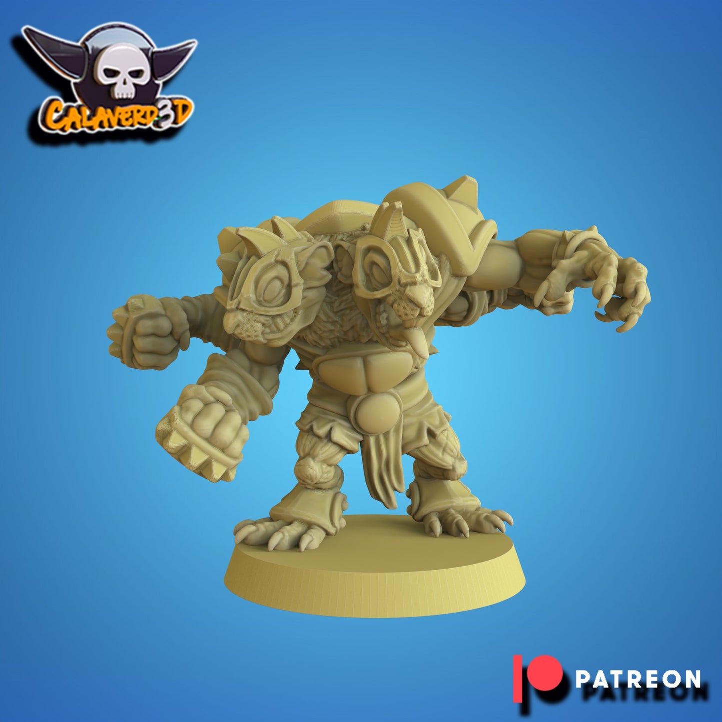 Mutated Big Rat Ogre Star Player Big Head Ratmen Team Blood Fantasy Football Bowl Calaverd 3D