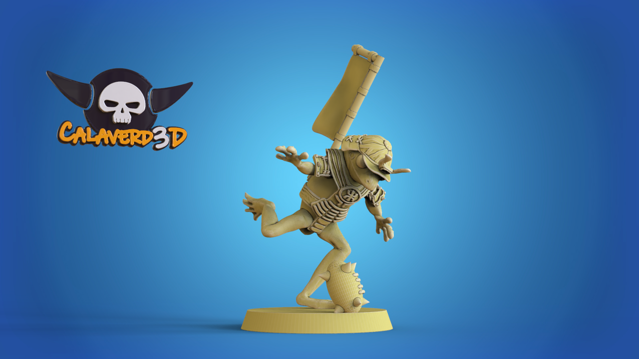 Frogs Samurai Frogmen Team for Fantasy Football Miniature Tabletop Game Calaverd3D