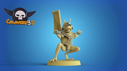 Frogs Samurai Frogmen Team for Fantasy Football Miniature Tabletop Game Calaverd3D