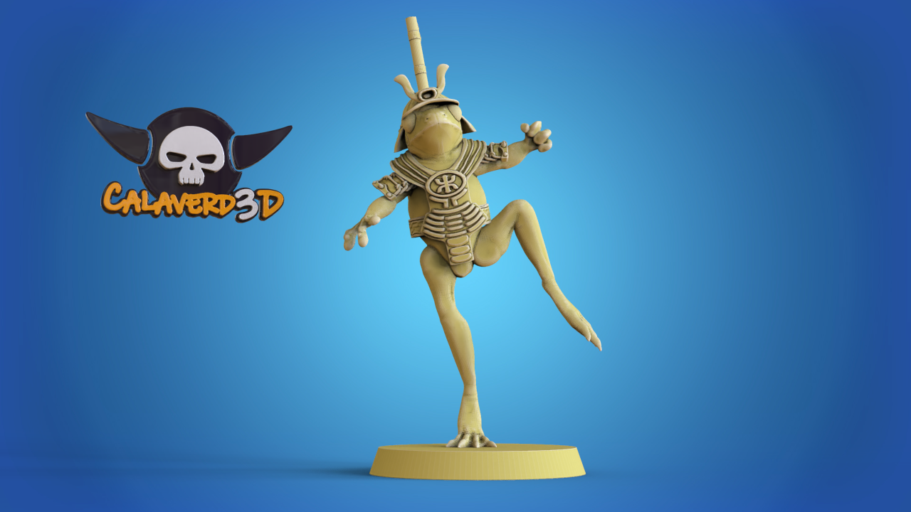 Frogs Samurai Frogmen Team for Fantasy Football Miniature Tabletop Game Calaverd3D