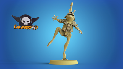 Frogs Samurai Frogmen Team for Fantasy Football Miniature Tabletop Game Calaverd3D