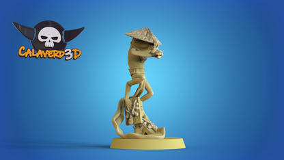 Frogs Samurai Frogmen Team for Fantasy Football Miniature Tabletop Game Calaverd3D