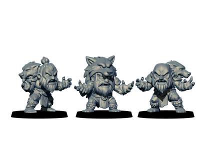 Northmen Chibis – 18 Miniatures High Quality Resin Blood Fantasy Football Bowl Team – Big Head Chibis
