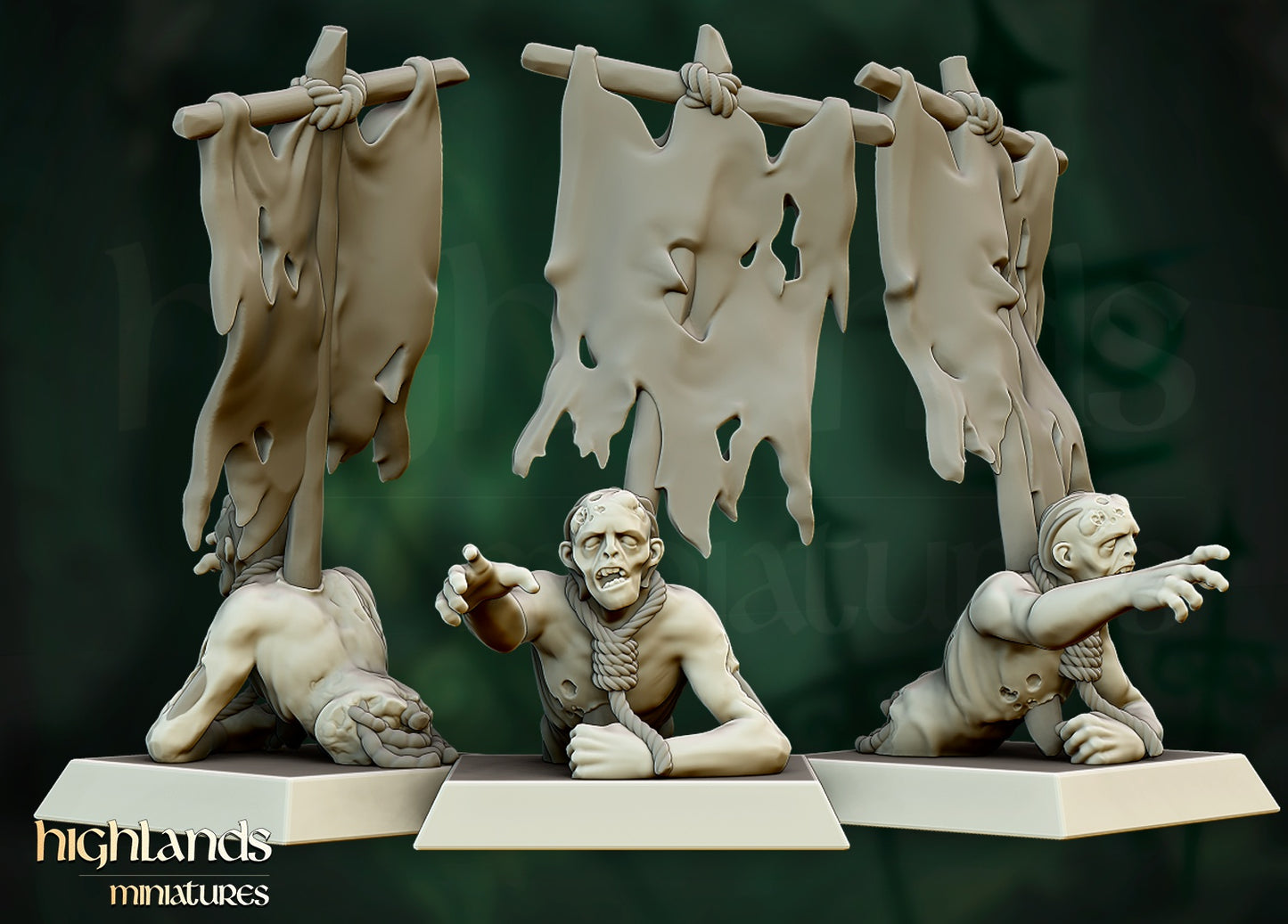 Zombie Warriors – Vampire Undead Army by Highlands Miniatures | Resin Undead Miniatures for Fantasy Wargames
