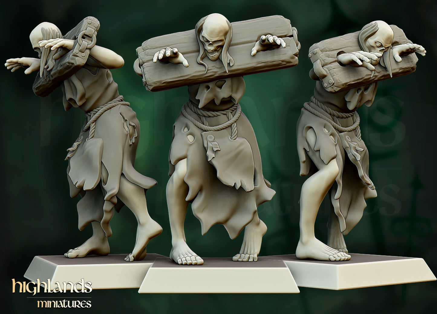 Zombie Warriors – Vampire Undead Army by Highlands Miniatures | Resin Undead Miniatures for Fantasy Wargames
